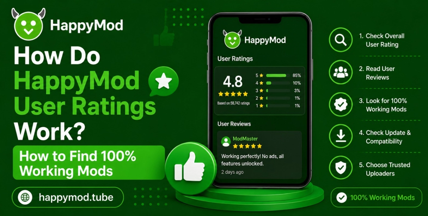 HappyMod User Ratings Working Mods