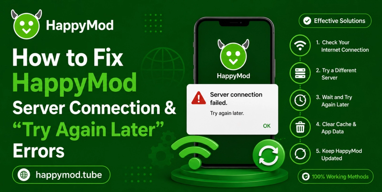 How to Fix HappyMod Server Connection And Try Again Later Errors